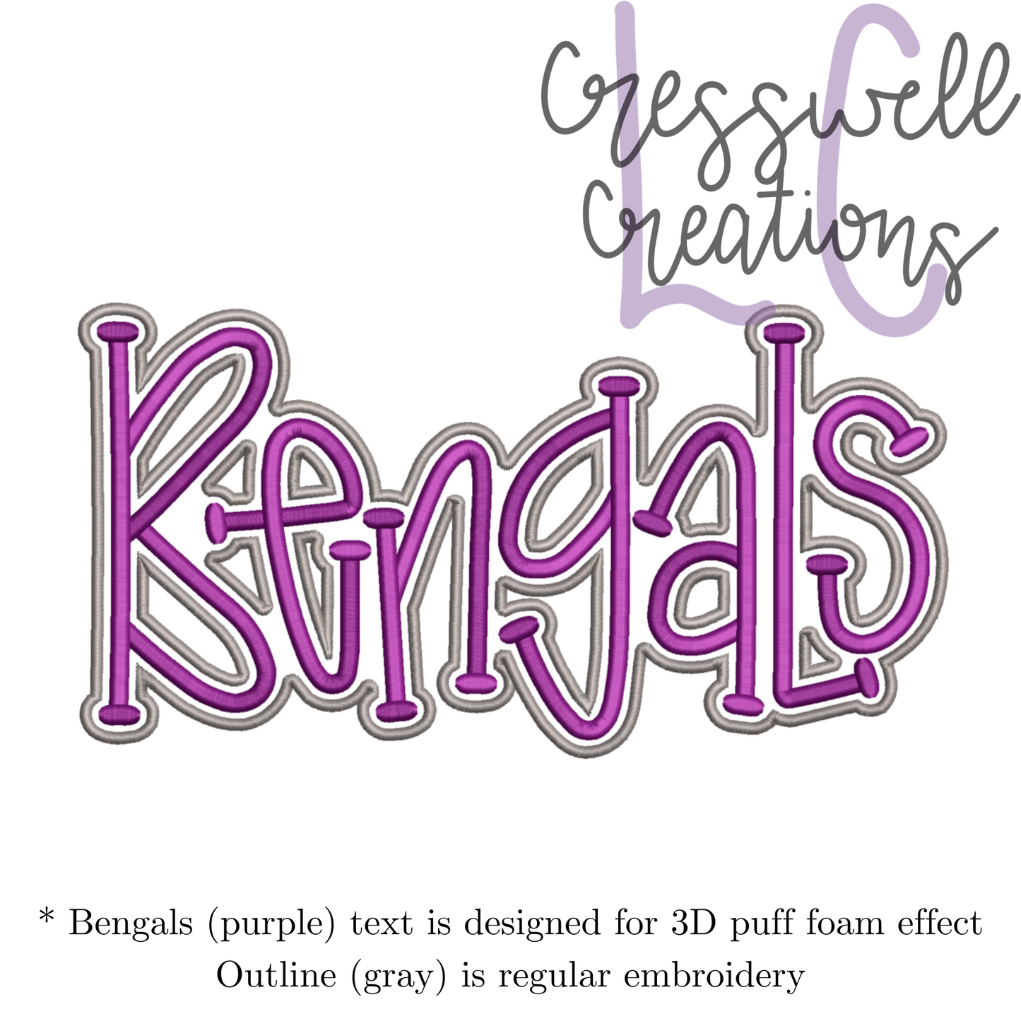 Bengals 3D Puff  Machine Embroidery Design