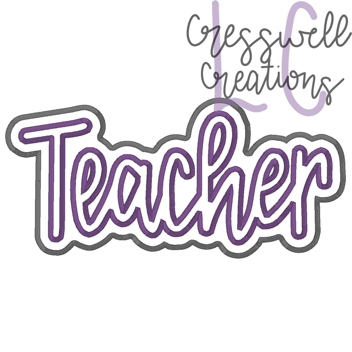 Teacher Satin Stitch Double Applique