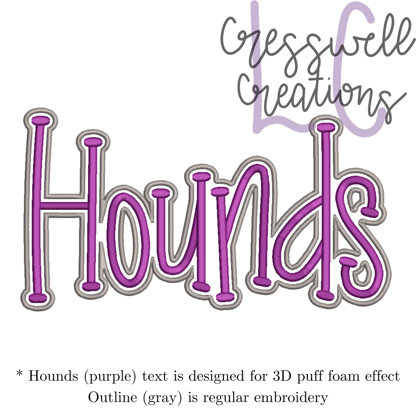 Hounds 3D Puff  Machine Embroidery Design