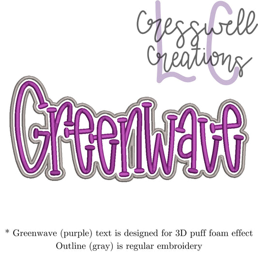 Greenwave 3D Puff  Machine Embroidery Design