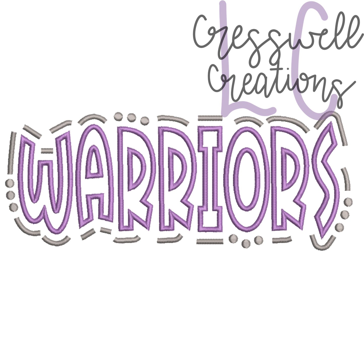 Warriors Doodle Outline Machine Embroidery Design