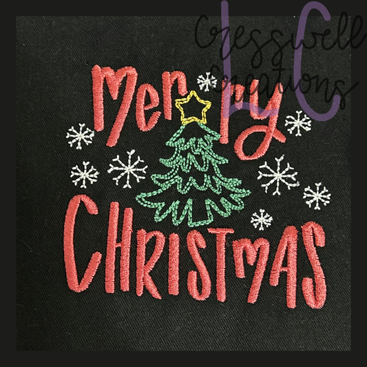 Merry Christmas Pocket Machine Embroidery Design