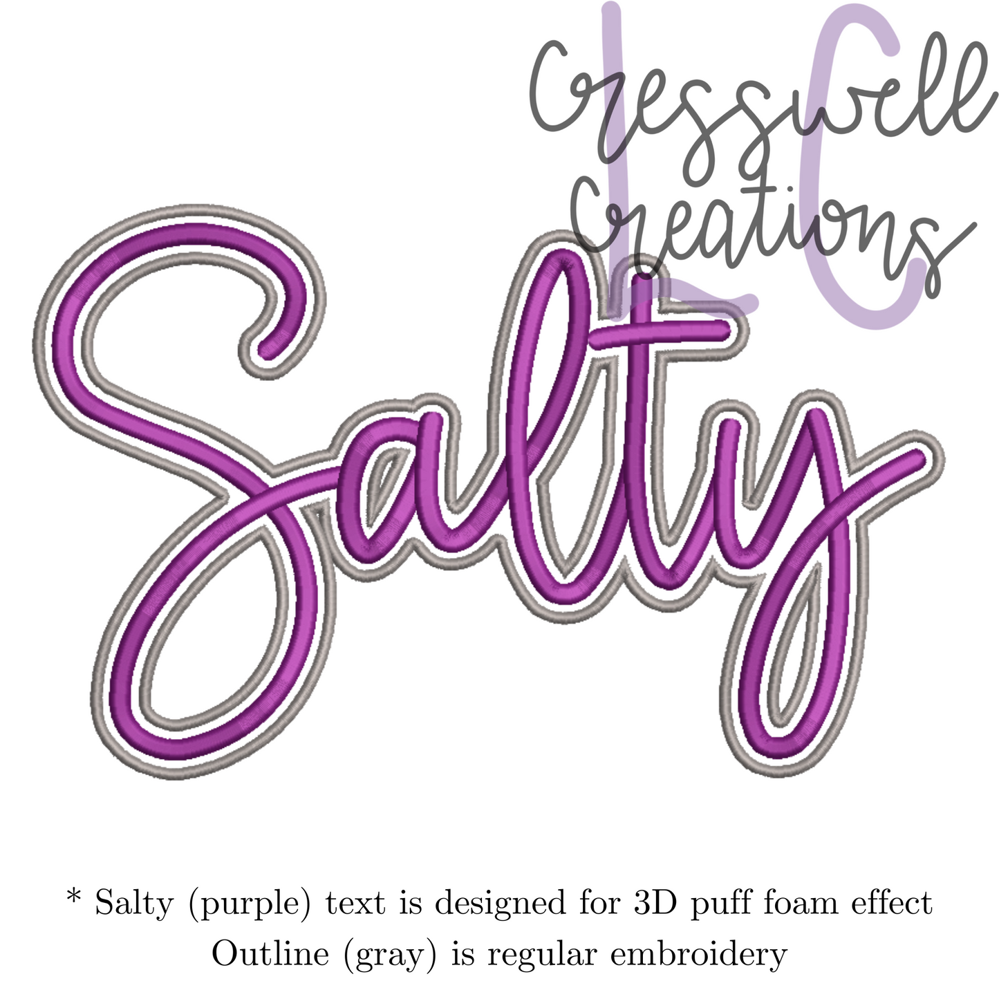 Salty 3D Puff  Machine Embroidery Design