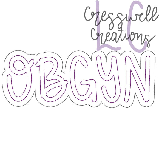 OBGYN Bean Stitch Double Applique Machine Embroidery Design