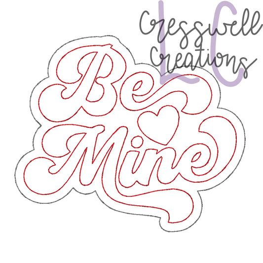 Be Mine Retro Bean Stitch Double Applique Machine Embroidery Design