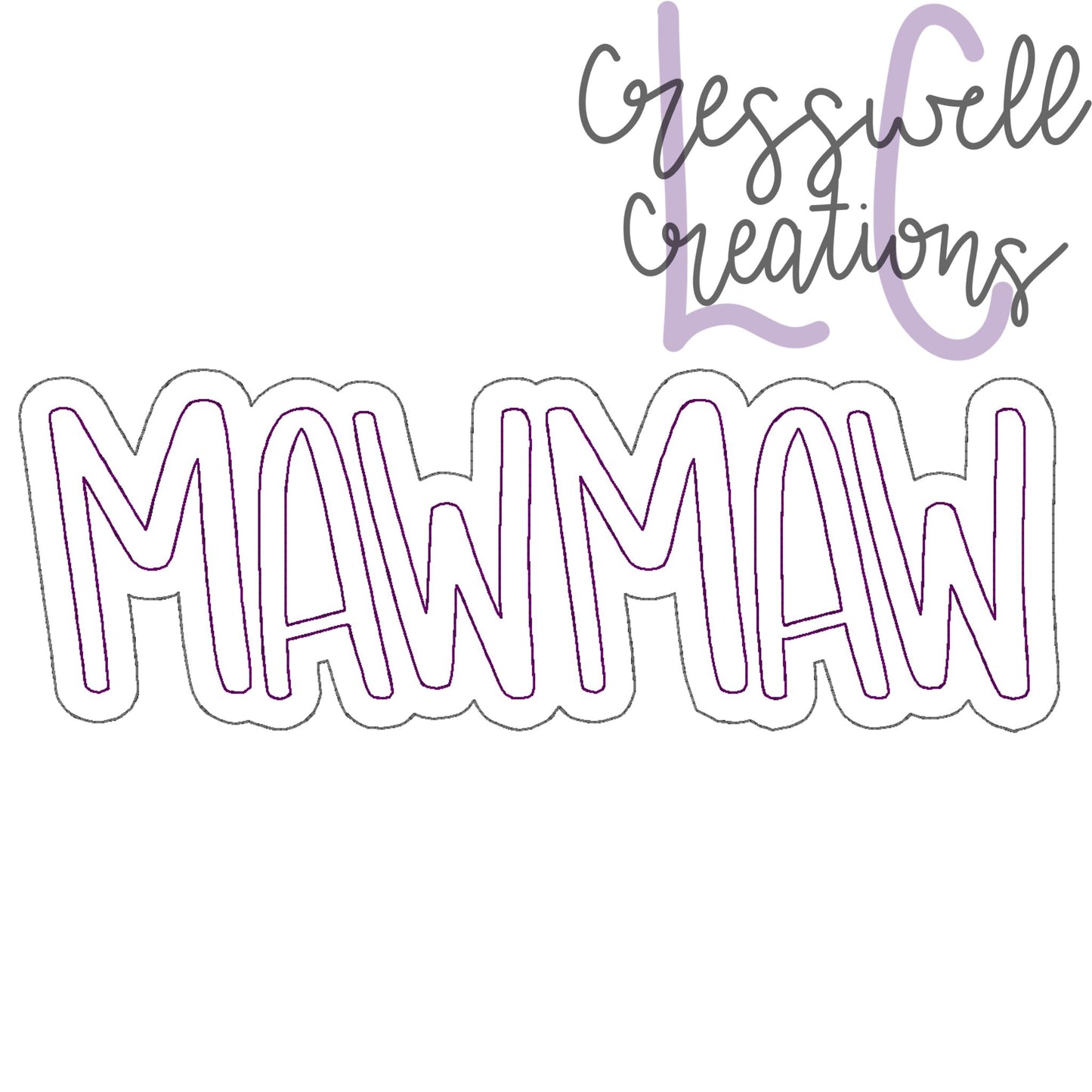 Mawmaw Bean Stitch Double Applique Machine Embroidery Design