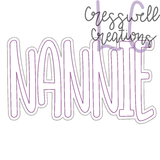 NANNIE Bean Stitch Double Applique Machine Embroidery Design