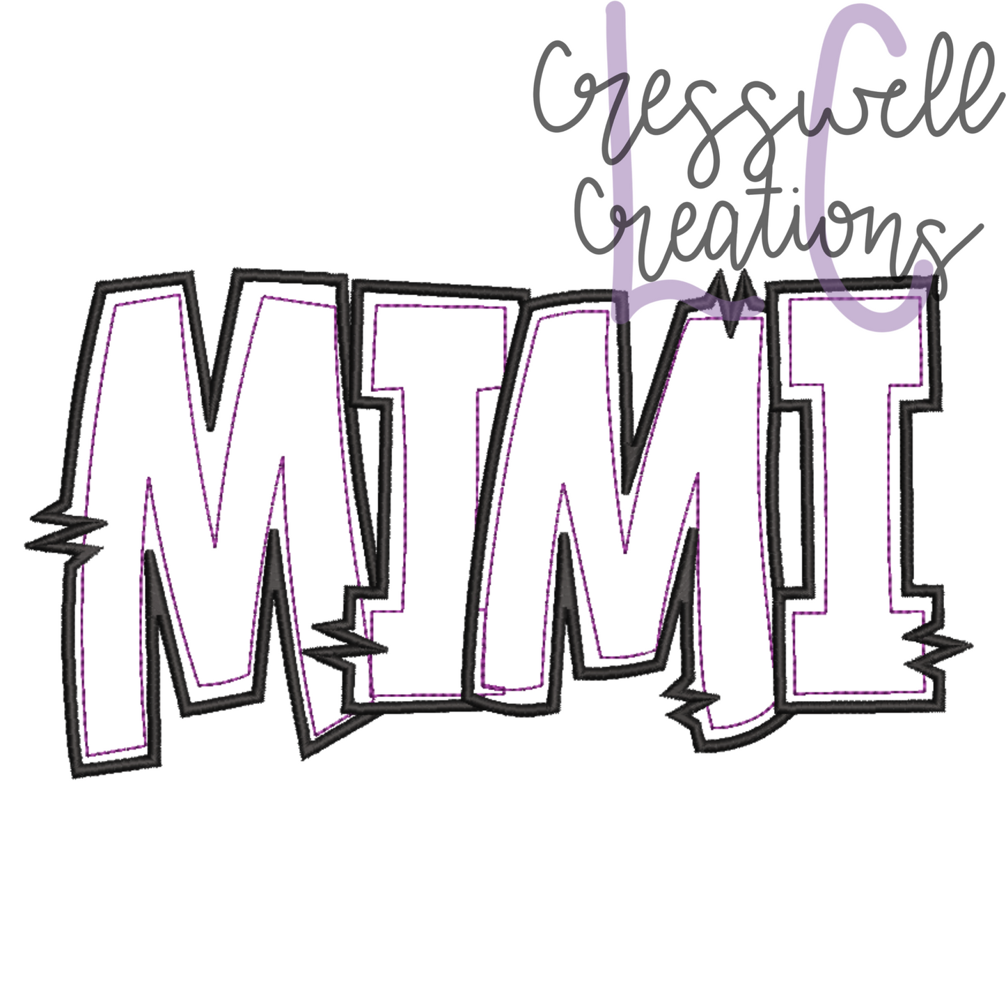 Mimi Bean Stitch Applique with Satin Detailing Machine Embroidery Design