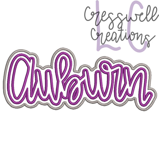 City of Auburn Satin Stitch Double Applique