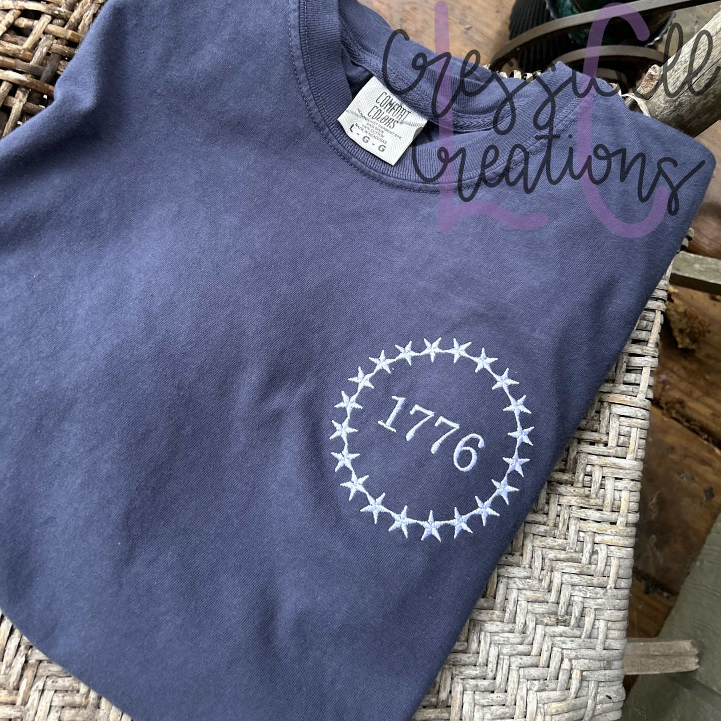 1776 Star Pocket Machine Embroidery Design