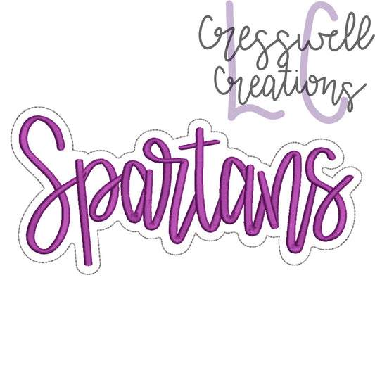 Spartans Bean Stitch  Applique Embroidery Design