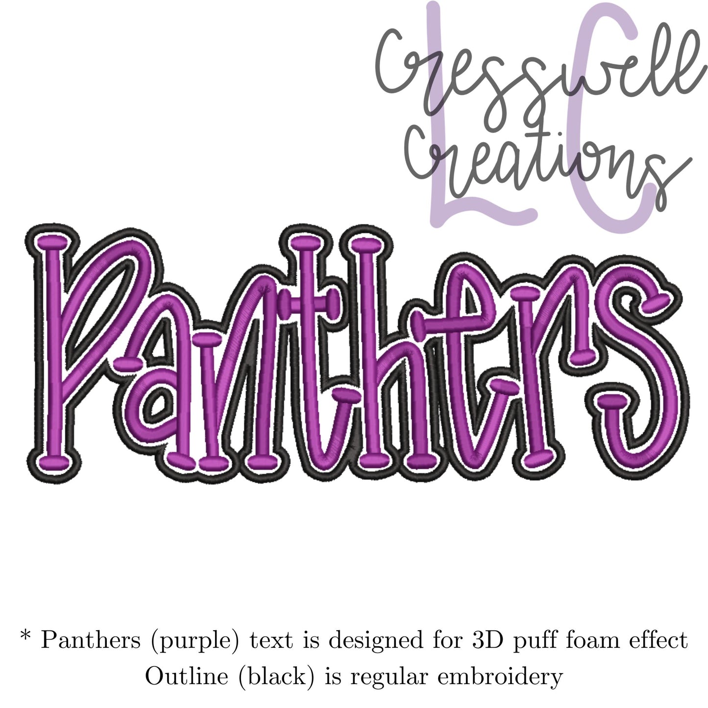 Panthers 3D Puff  Machine Embroidery Design