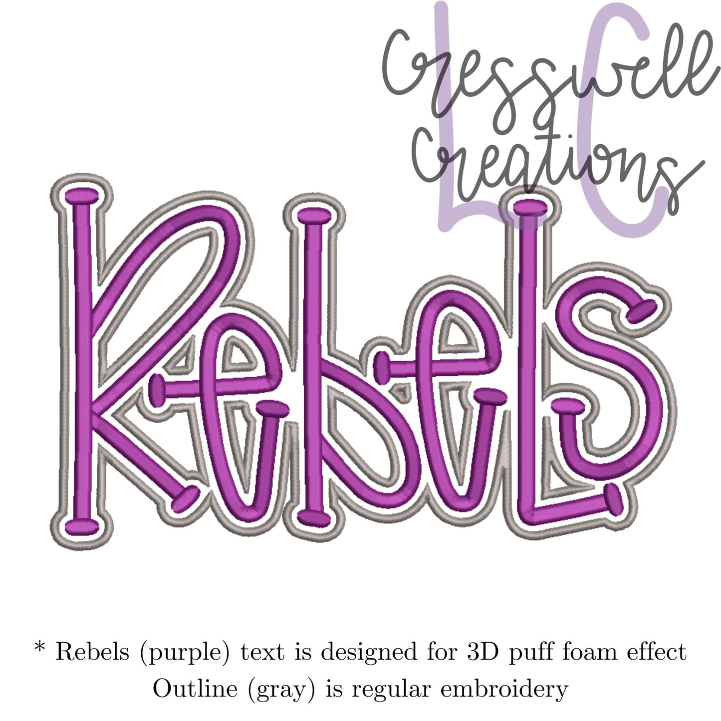 Rebels 3D Puff  Machine Embroidery Design