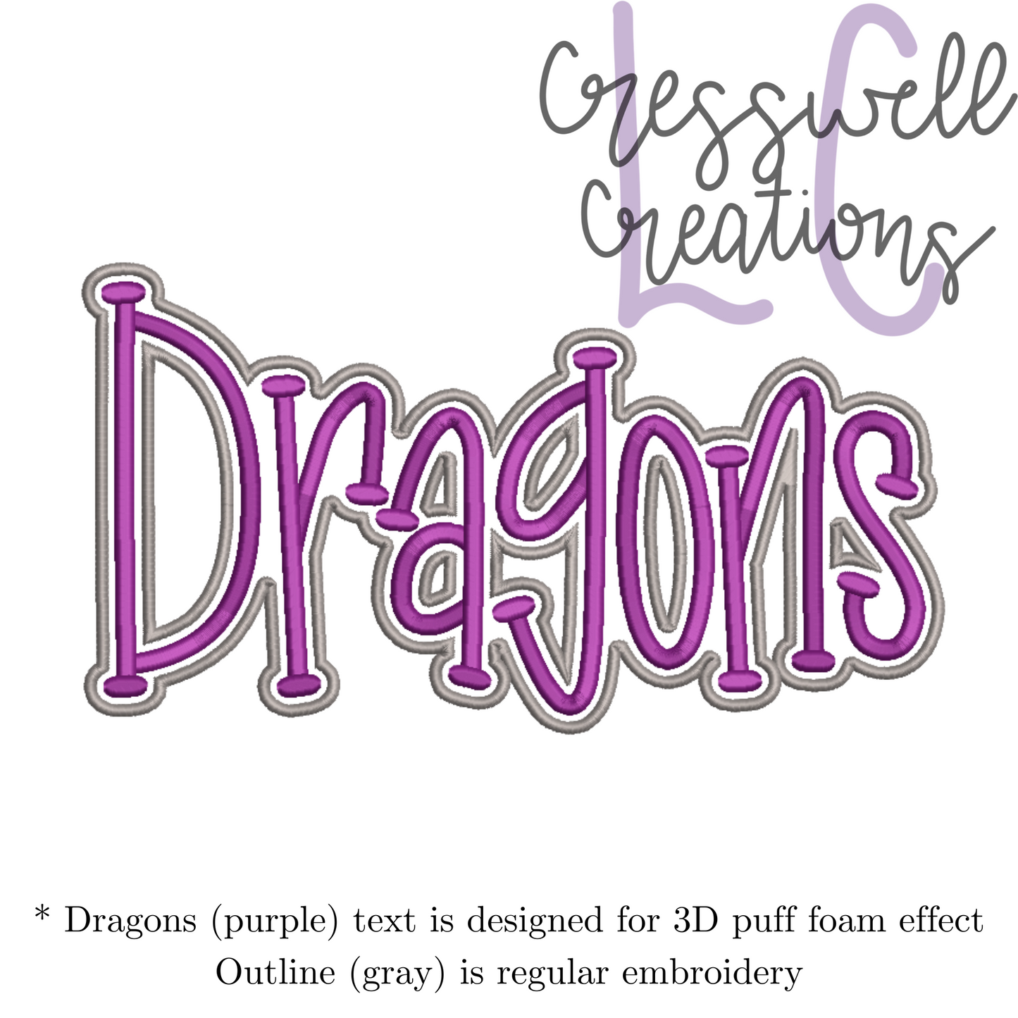 Dragons 3D Puff  Machine Embroidery Design