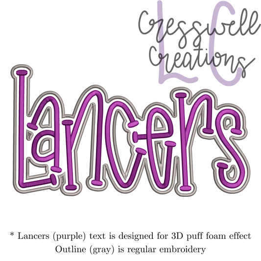 Lancers 3D Puff  Machine Embroidery Design