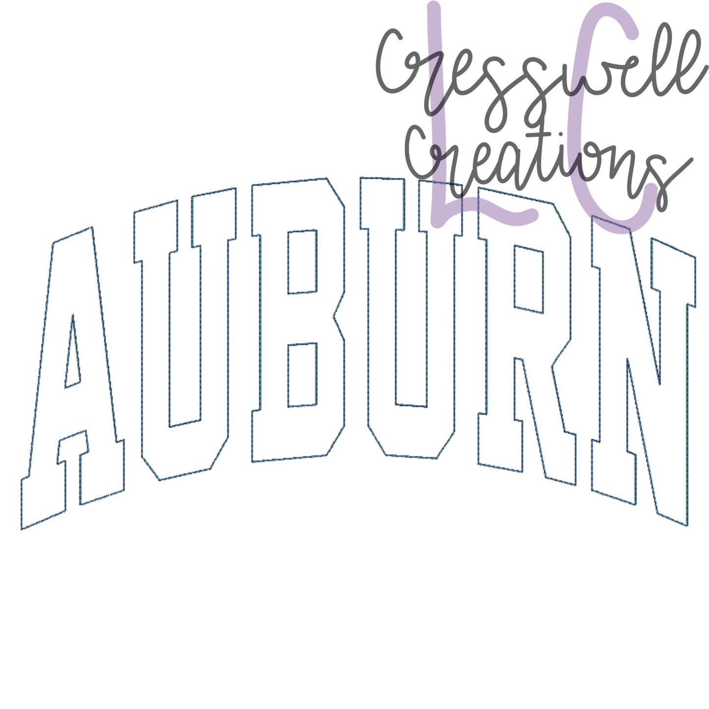 City of Auburn Embossed 3D Puff Machine Embroidery Design
