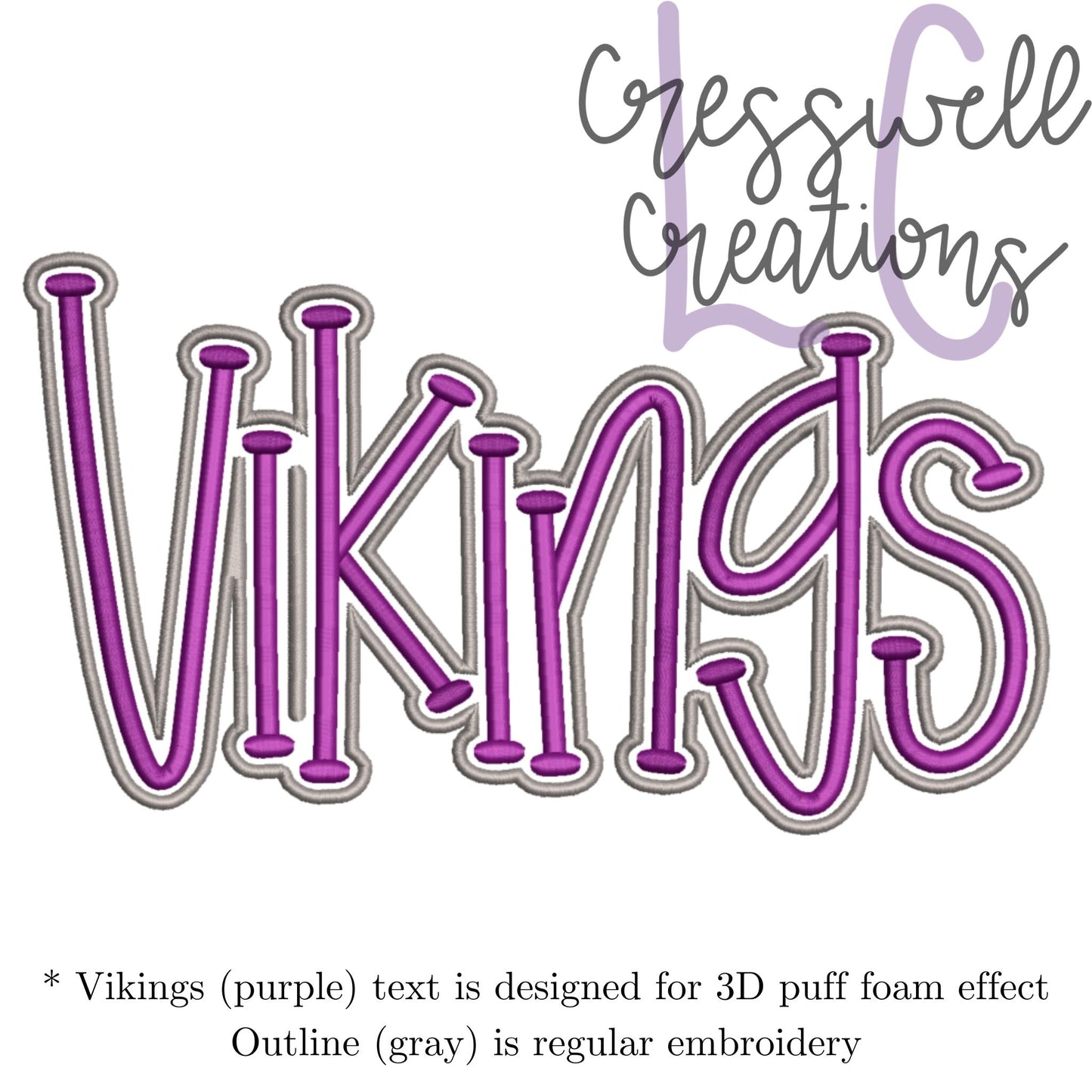 Vikings 3D Puff  Machine Embroidery Design