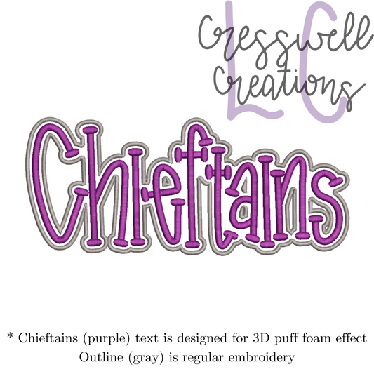 Chieftains 3D Puff  Machine Embroidery Design