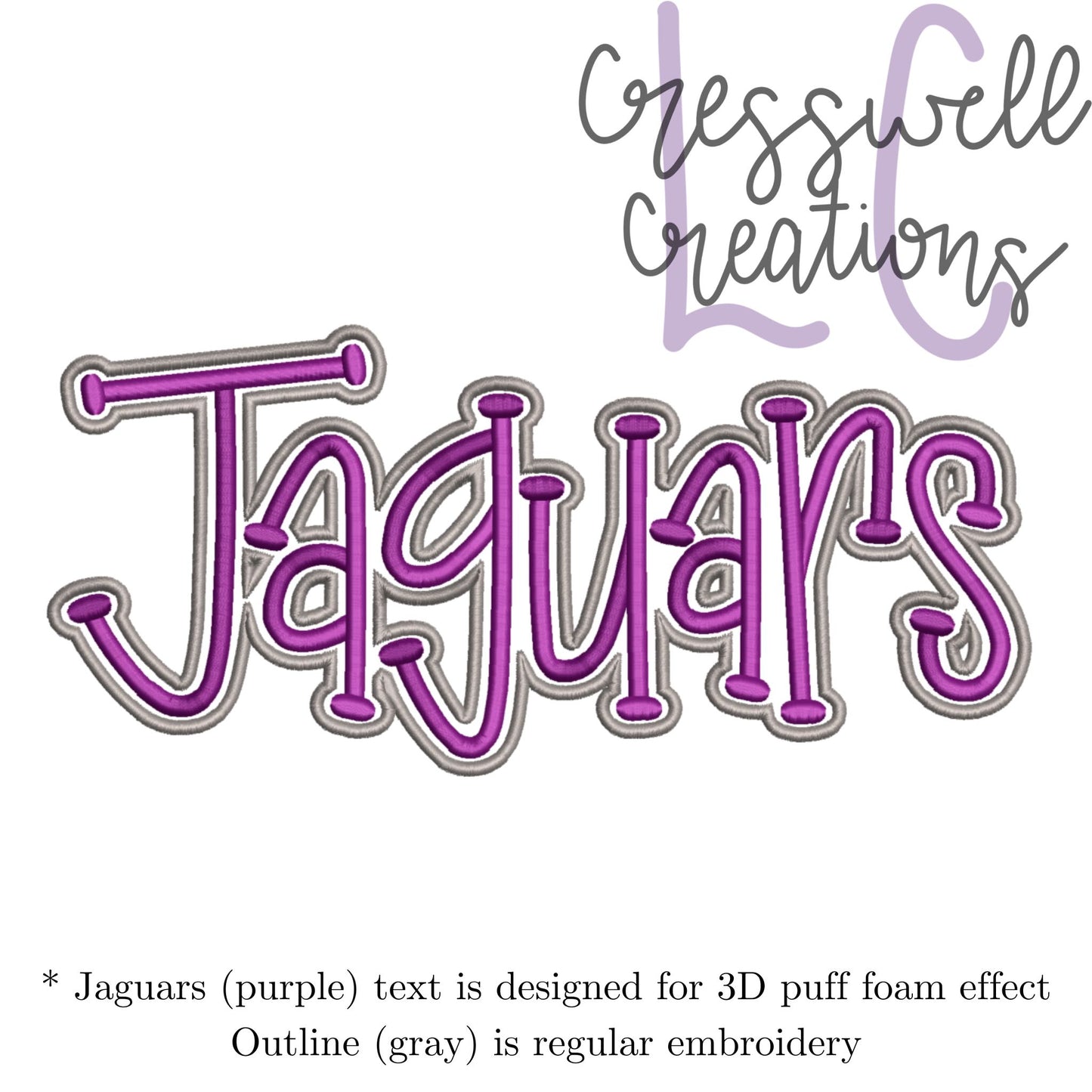 Jaguars 3D Puff  Machine Embroidery Design