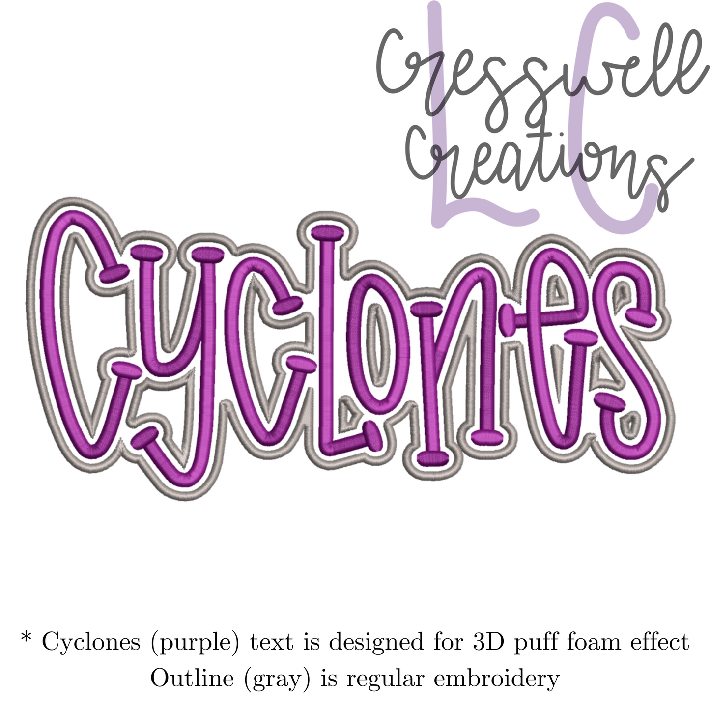 Cyclones 3D Puff  Machine Embroidery Design