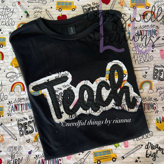 Teach Bean Stitch Double Applique Embroidery Design