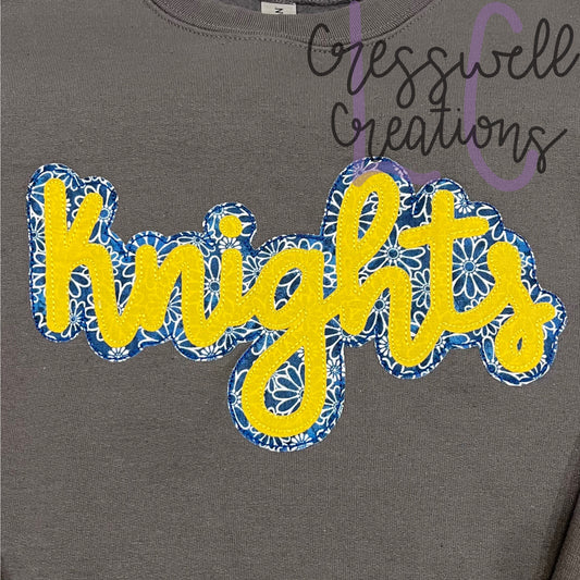 Knights Bean Stitch Double Applique Machine Embroidery Design