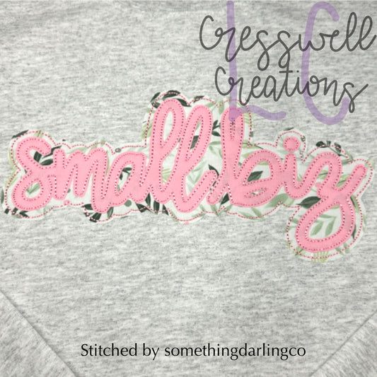 Small Biz Bean Stitch Double Applique Machine Embroidery Design
