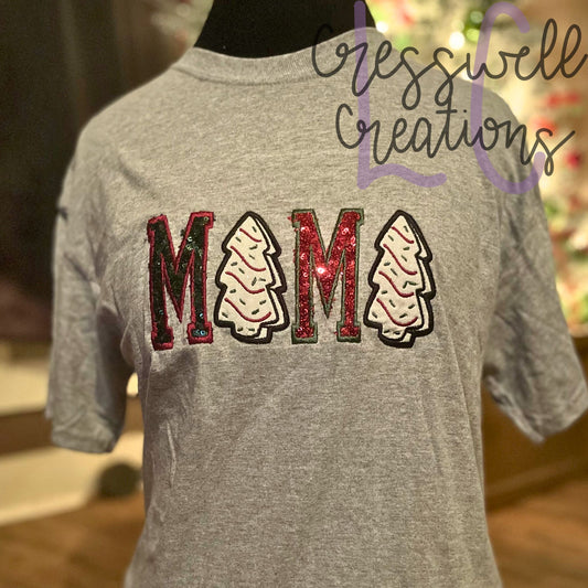 Mama Christmas Tree Applique Machine Embroidery Design