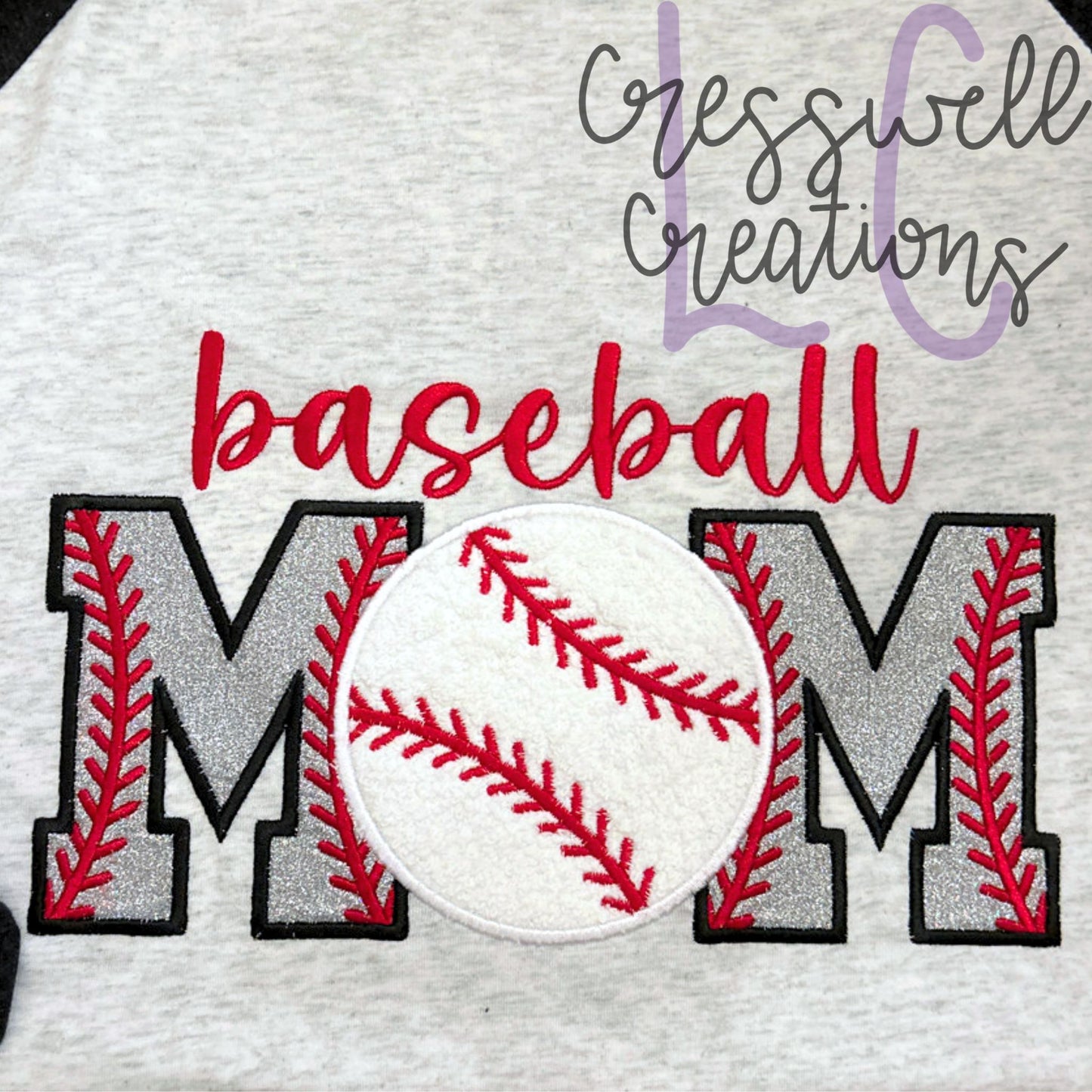 Baseball Mom Applique Machine Embroidery Design // Includes Laces Design for Sleeves