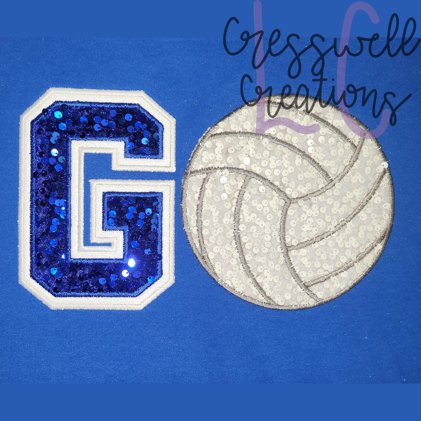 GO Volleyball Applique Machine Embroidery Design
