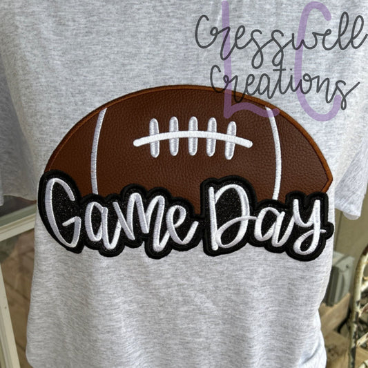 Game Day Football Applique Machine Embroidery Design