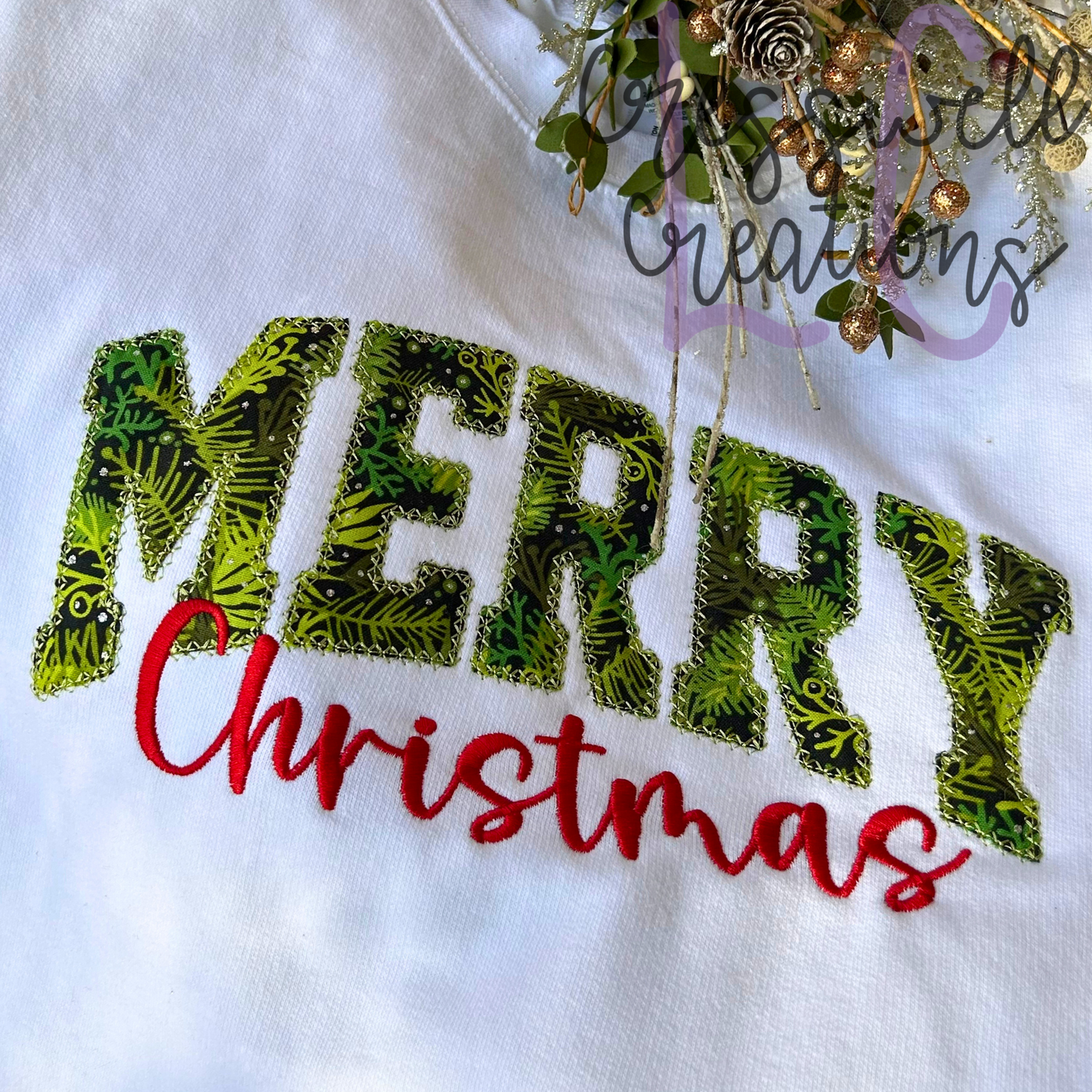 Merry Christmas Diamond Stitch Applique