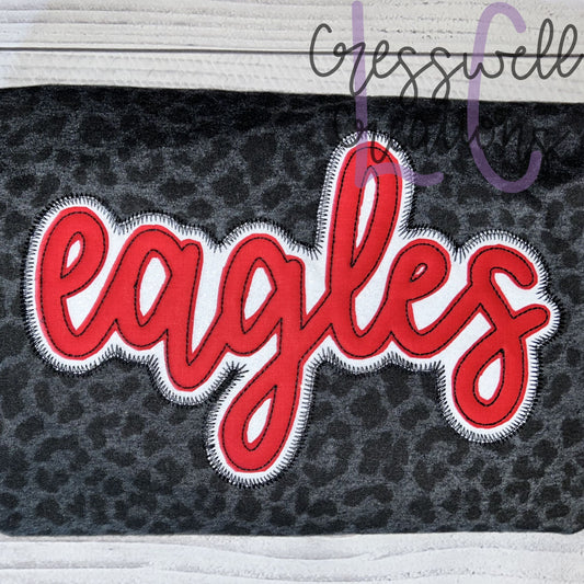Eagles Zig Zag Double Applique Machine Embroidery Design