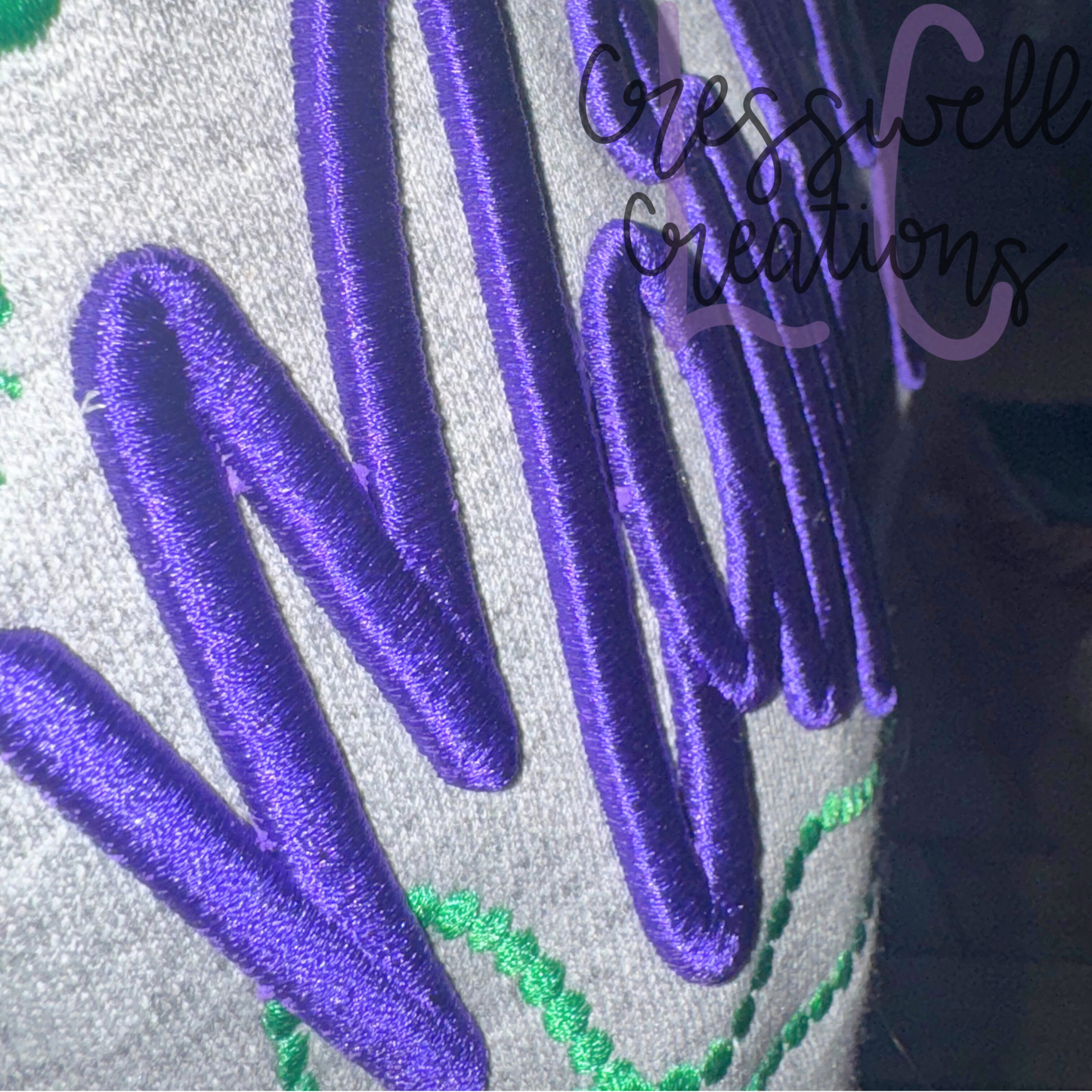 Mardi Gras 3D Puff Script Machine Embroidery Design