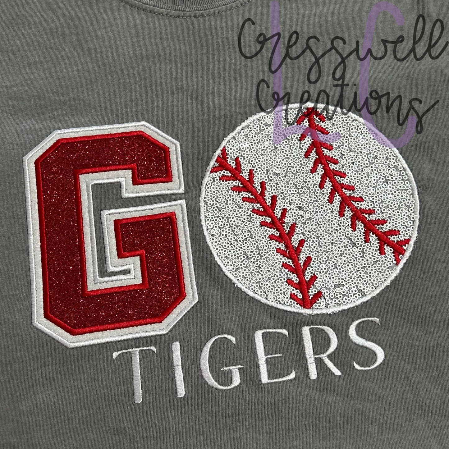 GO Baseball Applique Machine Embroidery Design