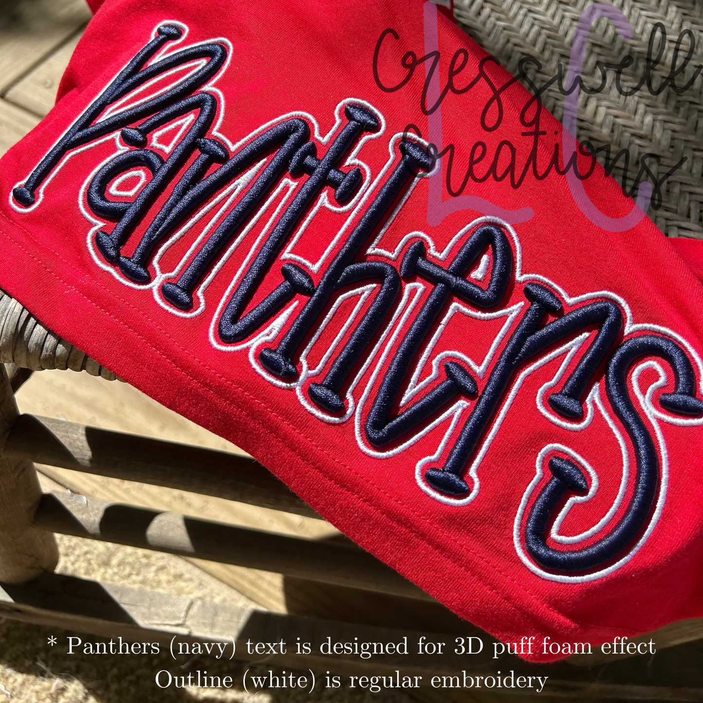 Panthers 3D Puff  Machine Embroidery Design