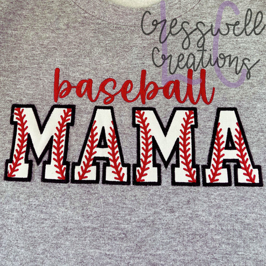 Baseball Mama Applique Machine Embroidery Design // Includes Laces Design for Sleeves