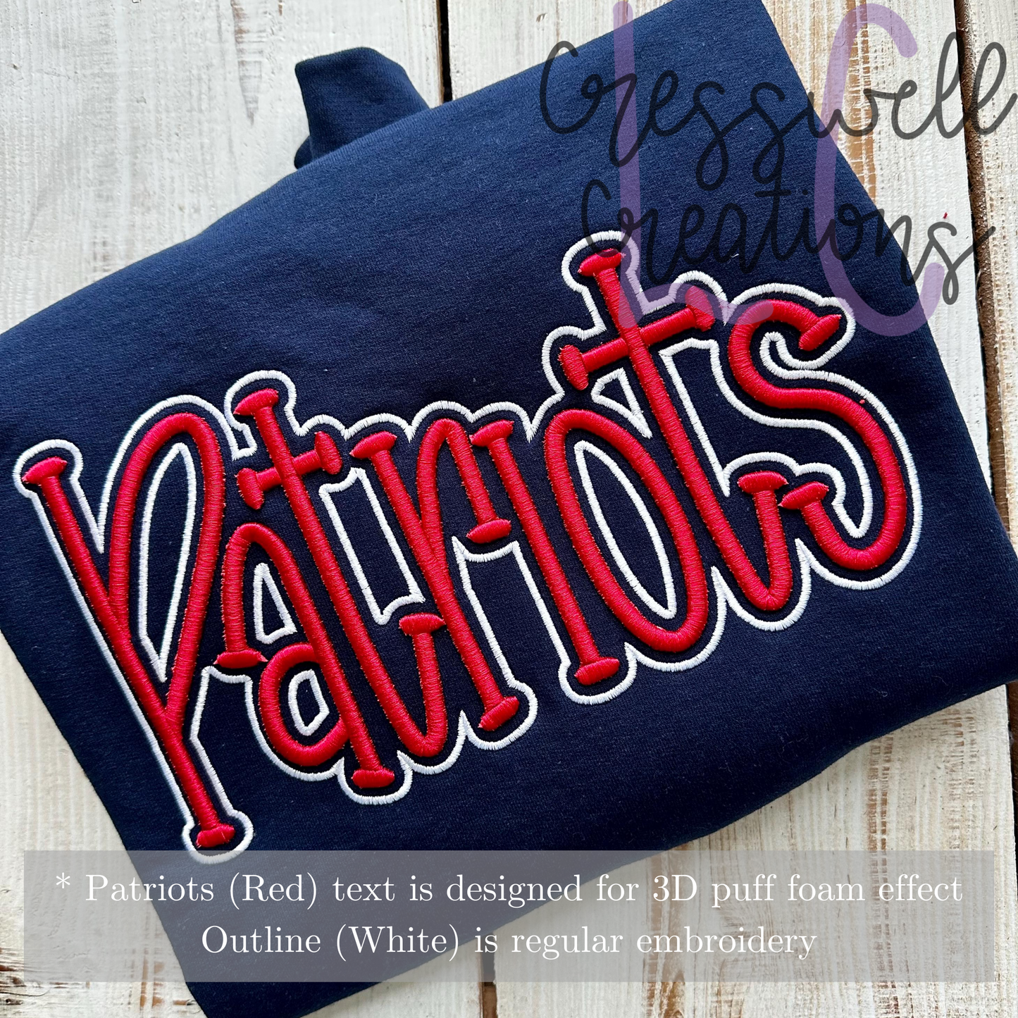 Patriots 3D Puff  Machine Embroidery Design