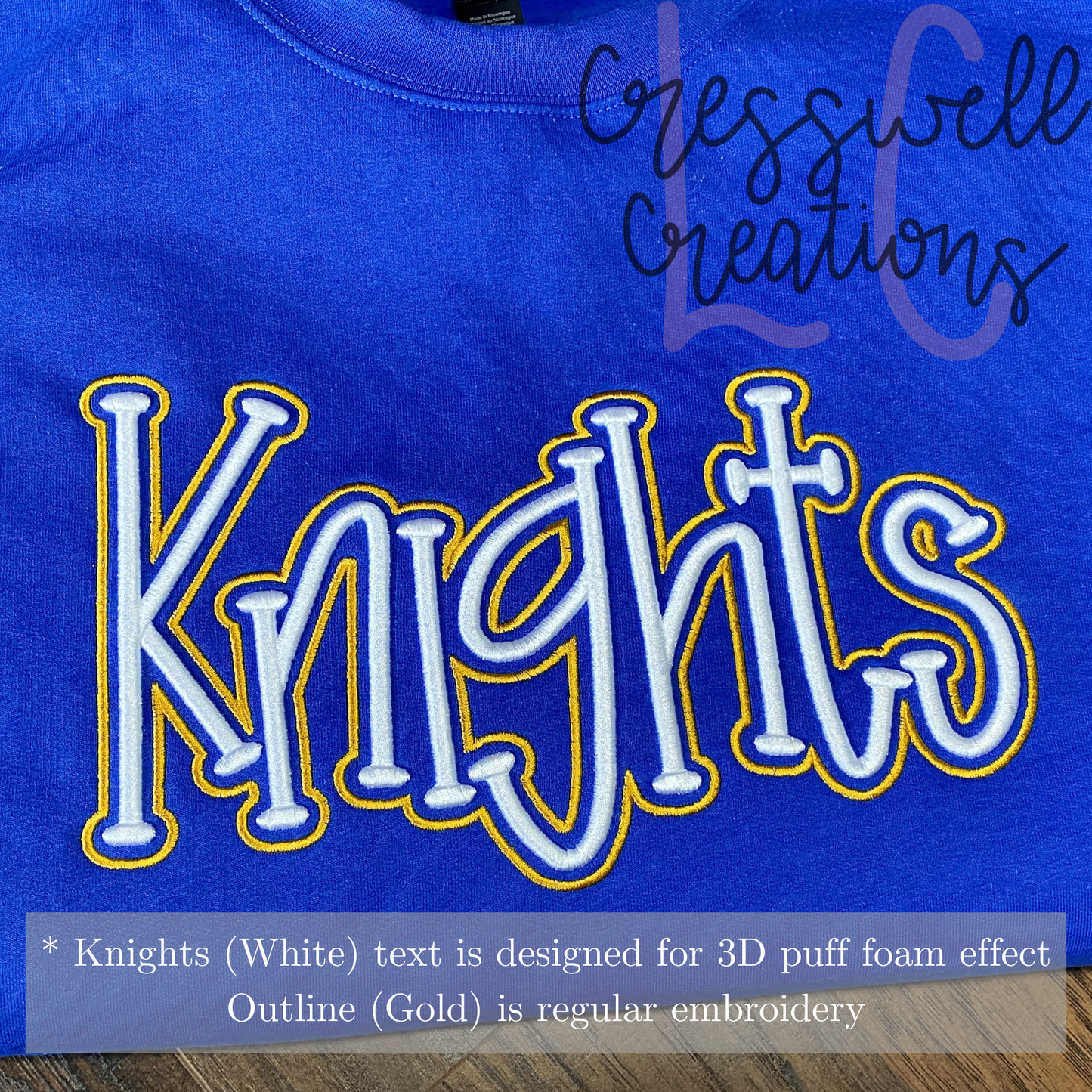 Knights 3D Puff  Machine Embroidery Design