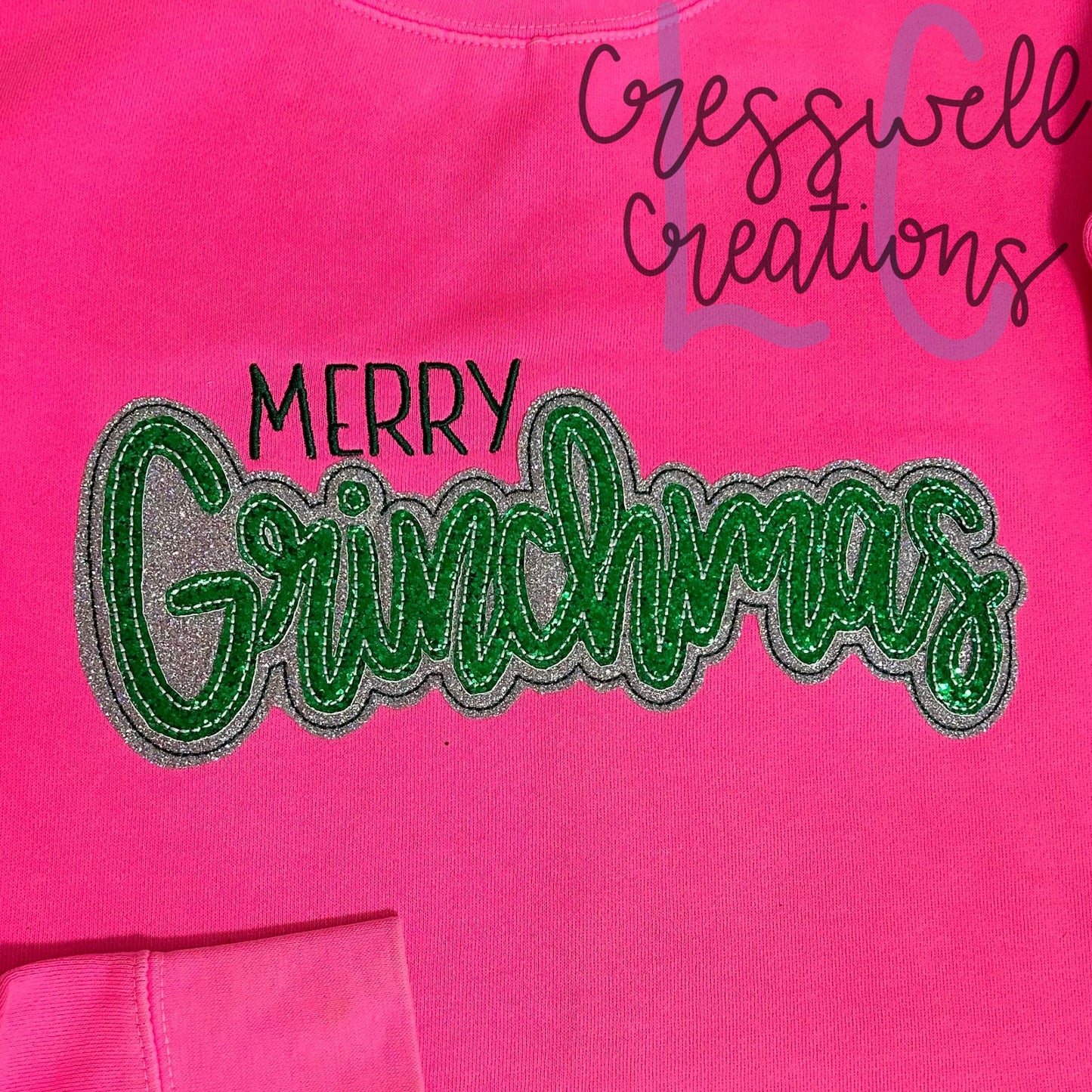 Merry Grinchmas Bean Stitch Double Applique