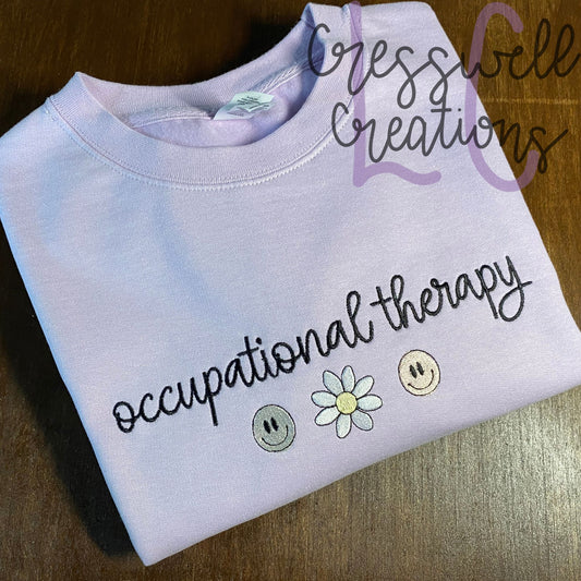 Occupational Therapy Smiley Face Embroidery Design