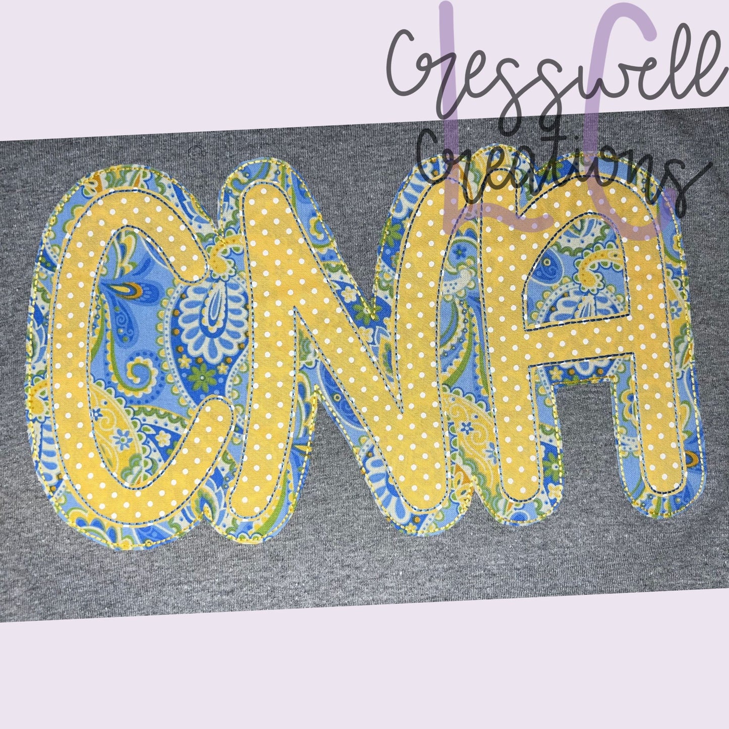 CNA Bean Stitch Double Applique