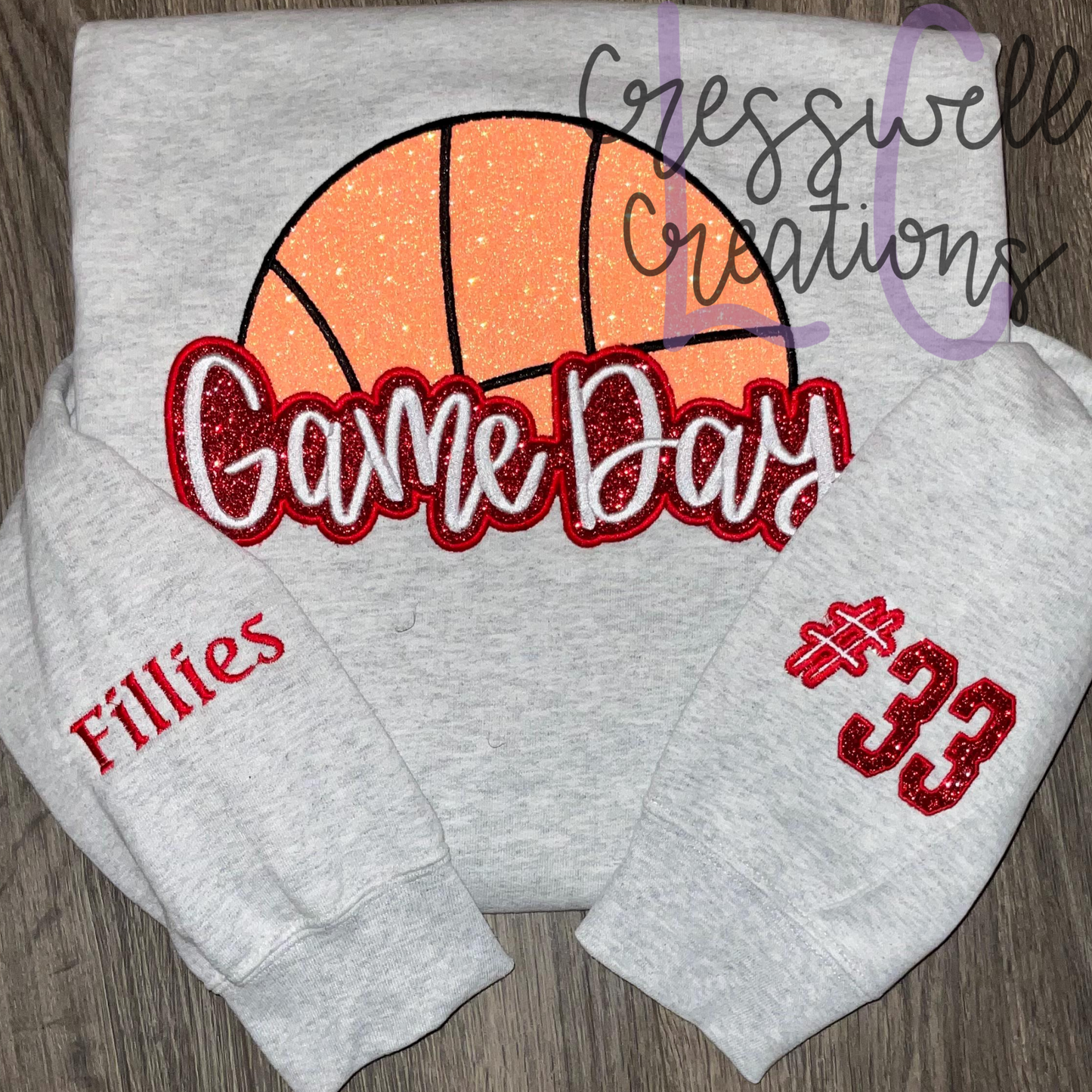 Game Day Basketball Applique Embroidery Design