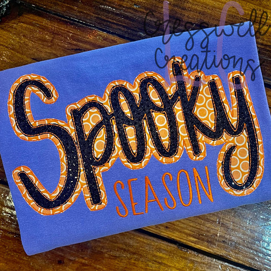 Spooky Season Bean Stitch Double Applique Embroidery Design