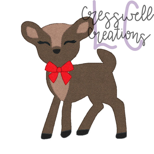 Reindeer Stitch Applique Embroidery Design