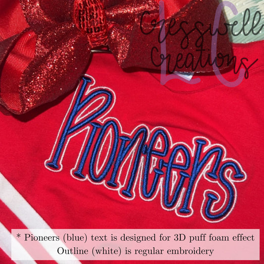 Pioneers 3D Puff  Machine Embroidery Design