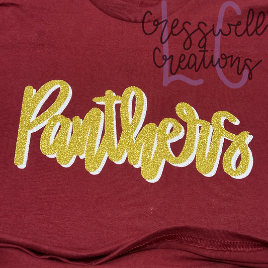 Panthers Shadow Bean Stitch Double Applique