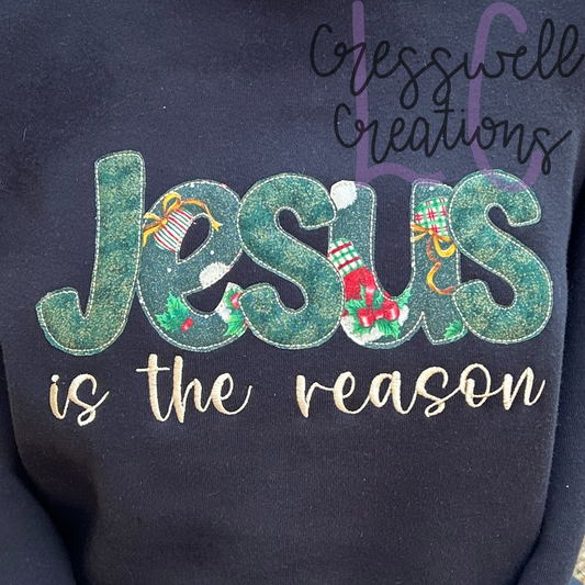 Jesus Is the Reason Bean Stitch Applique Embroidery Design