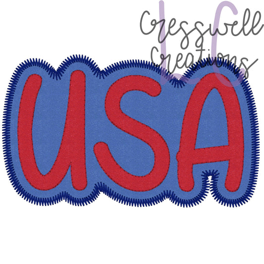 USA Double Applique Embroidery Design