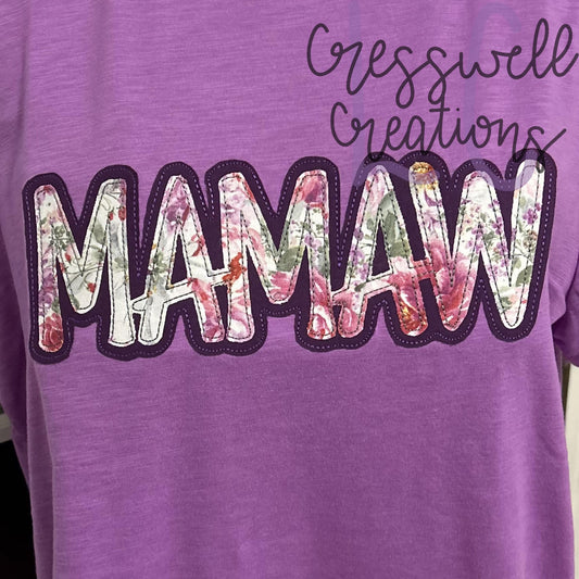 Mamaw Bean Stitch Double Applique Machine Embroidery Design